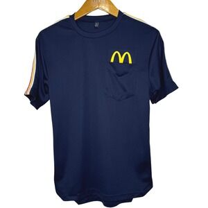 McDonald's Employee Uniform Shirt Golden Arches Logo Mens XS Blue
